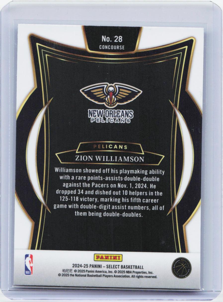 2024-25 Panini Select #28 Zion Williamson Blue (Retail)
