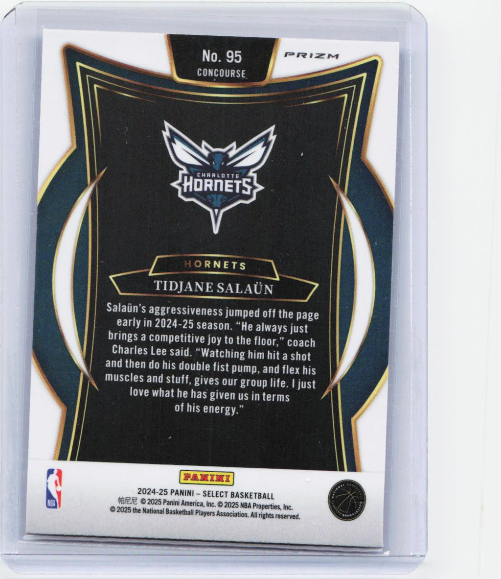2024-25 Panini Select #95 Tidjane Salaun Blue Cracked Ice Prizm