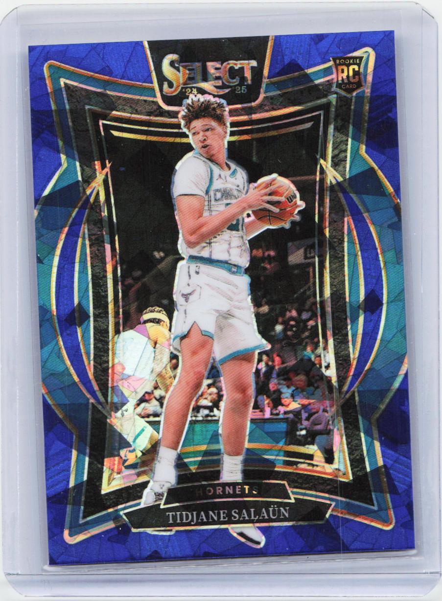 2024-25 Panini Select #95 Tidjane Salaun Blue Cracked Ice Prizm