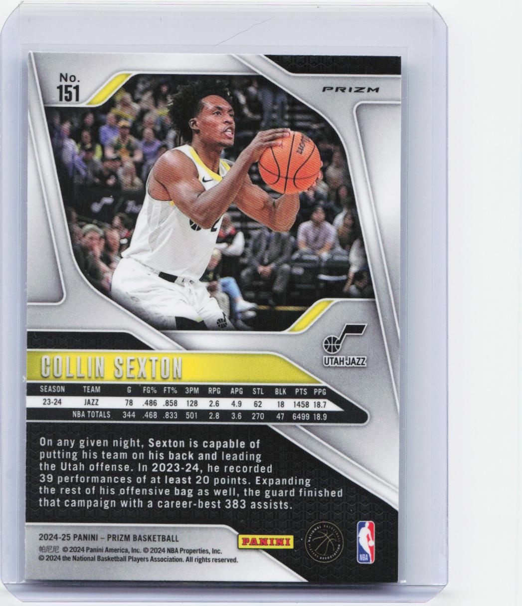2024-25 Panini Prizm #151 Collin Sexton Prizms Silver