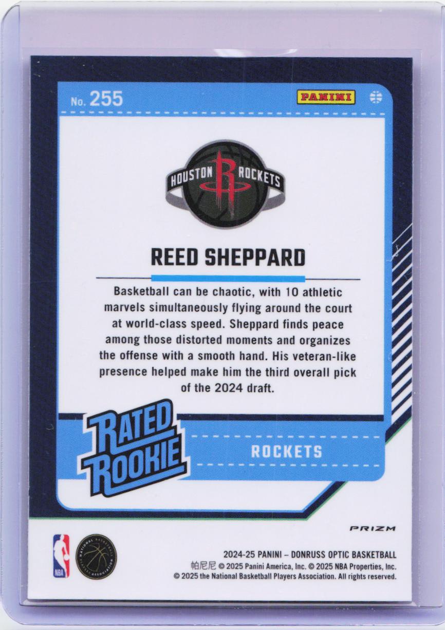 2024-25 Donruss Optic #255 Reed Sheppard Hyper Pink
