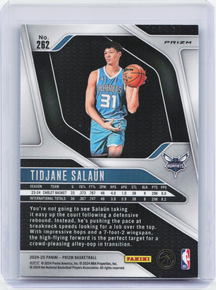 2024-25 Panini Prizm #262 Tidjane Salaun Prizms Silver