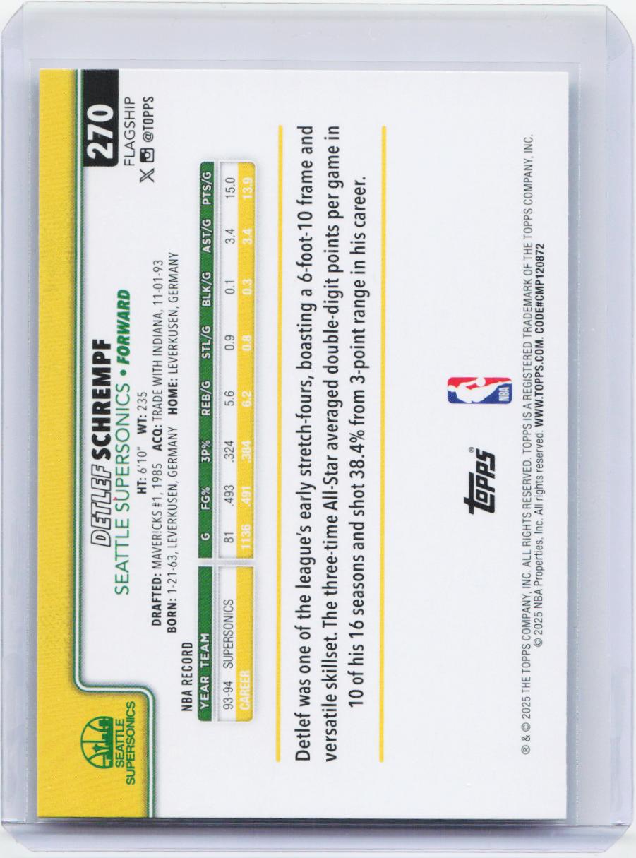 2025-26 Topps #270 Detlef Schrempf Season Tip Off