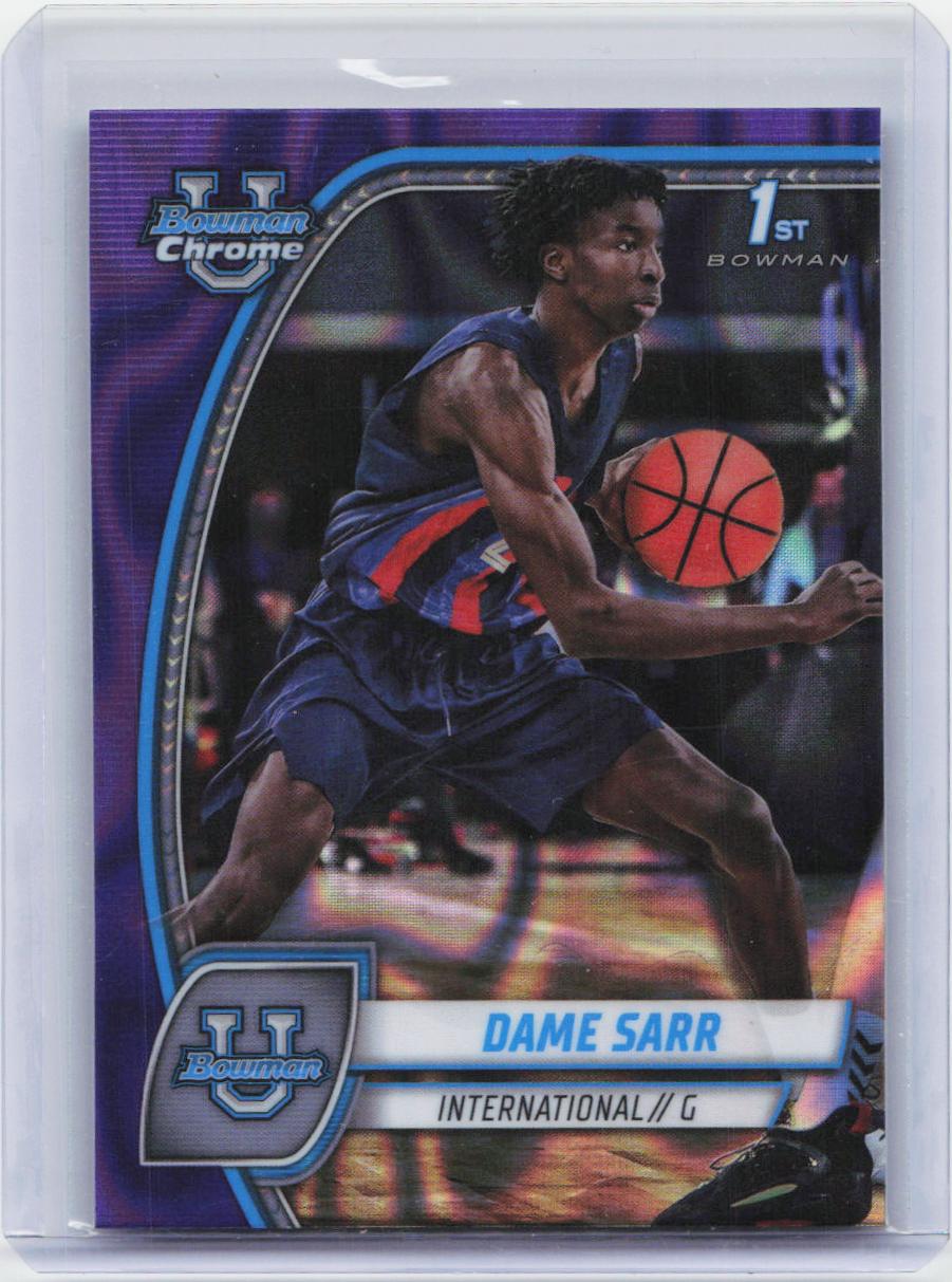2024-25 Bowman University Chrome #17 Dame Sarr Purple Lava Refractor