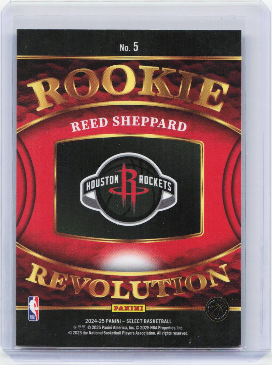 2024-25 Panini Select #5 Reed Sheppard Rookie Revolution