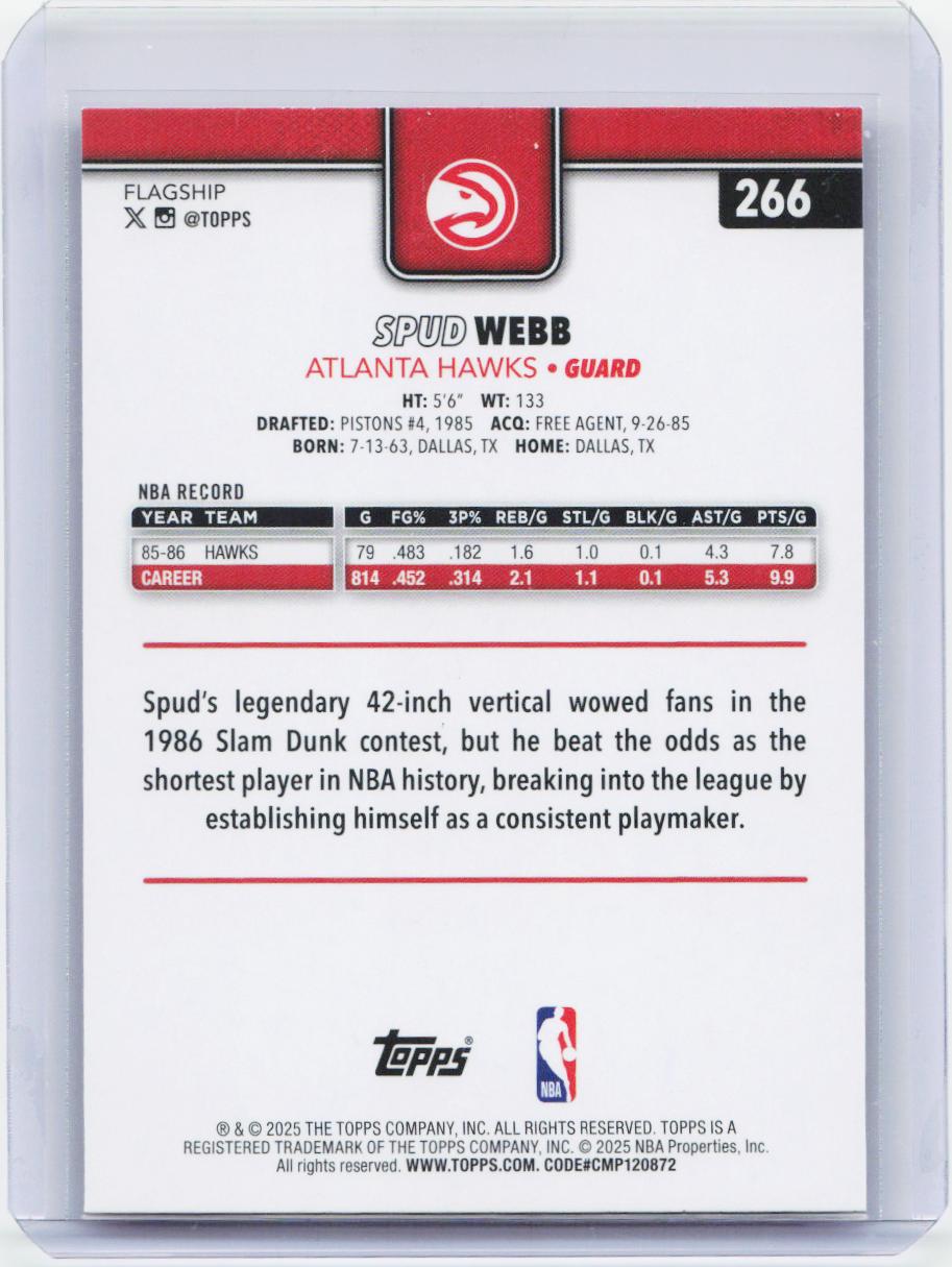 2025-26 Topps #266 Spud Webb Pink Holo Foil