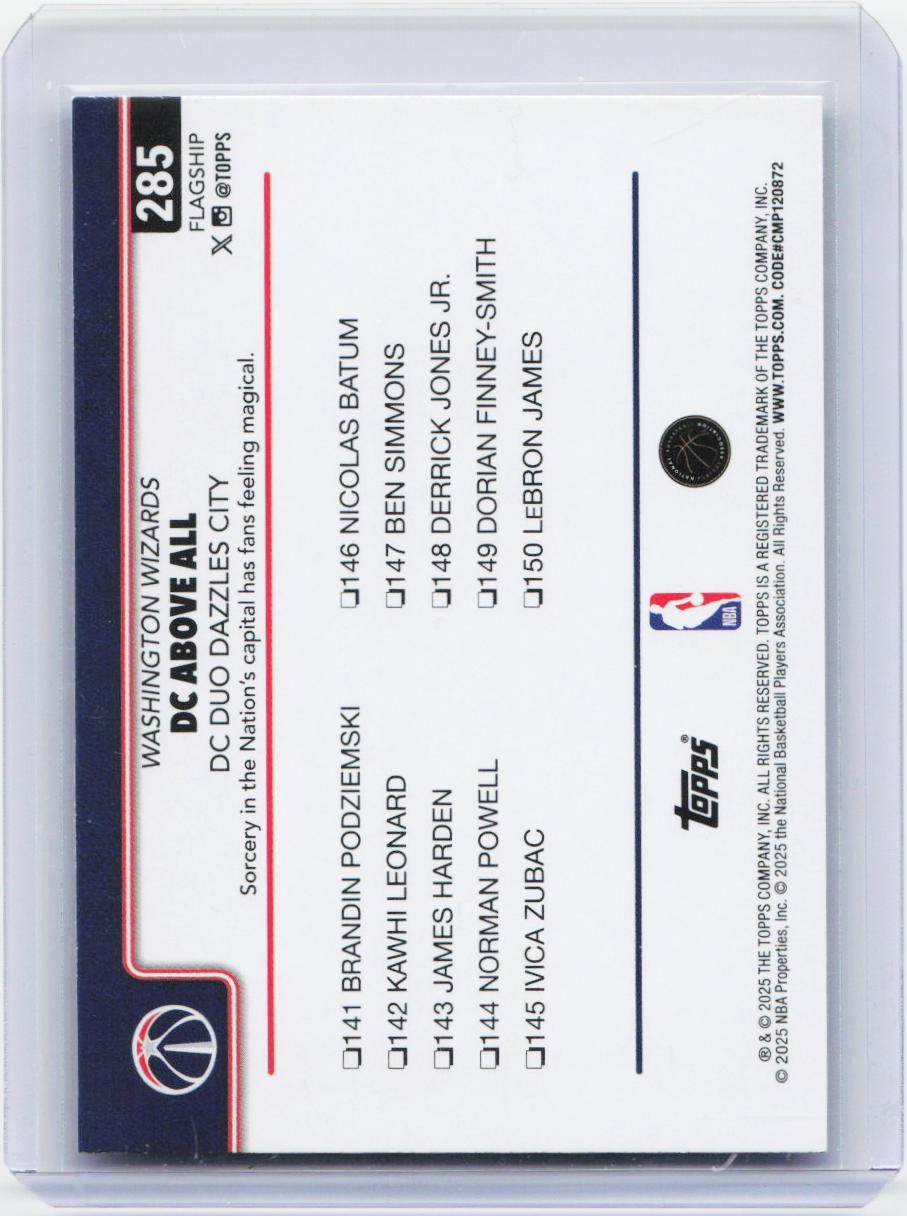 2025-26 Topps #285 DC Above All: DC Duo Dazzles City Diamante