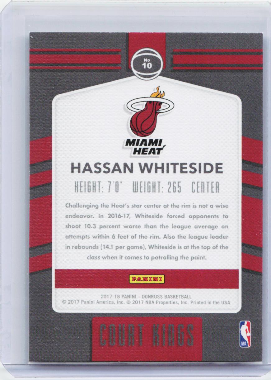 2017-18 Donruss #10 Hassan Whiteside Court Kings