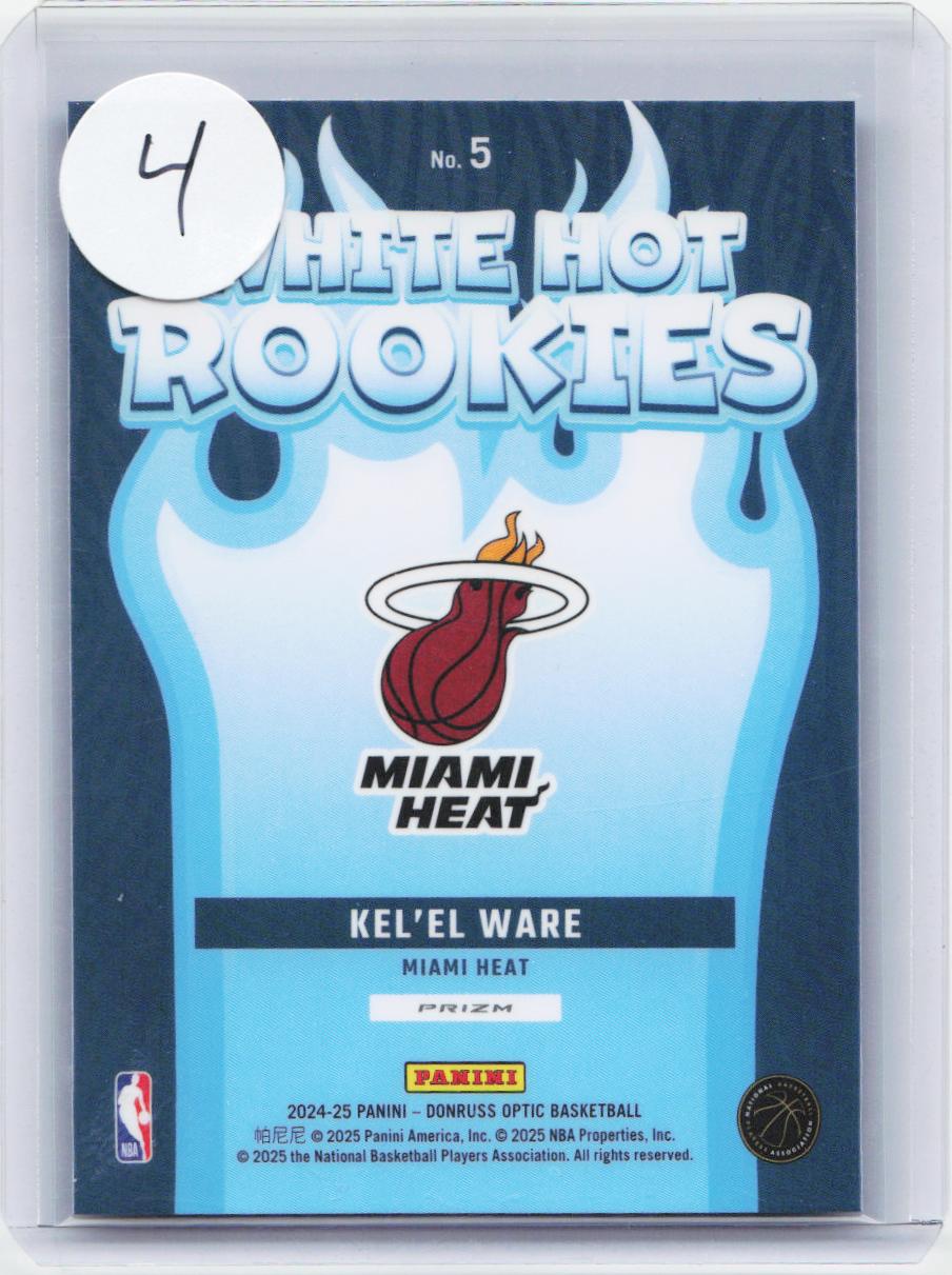 2024-25 Donruss Optic #5 Kel'el Ware White Hot Rookies Purple