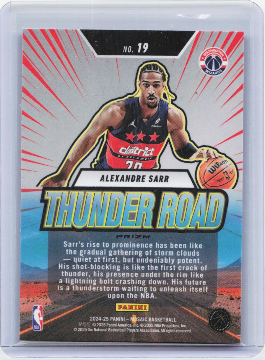 2024-25 Panini Mosaic #19 Alexandre Sarr Thunder Road Mosaic