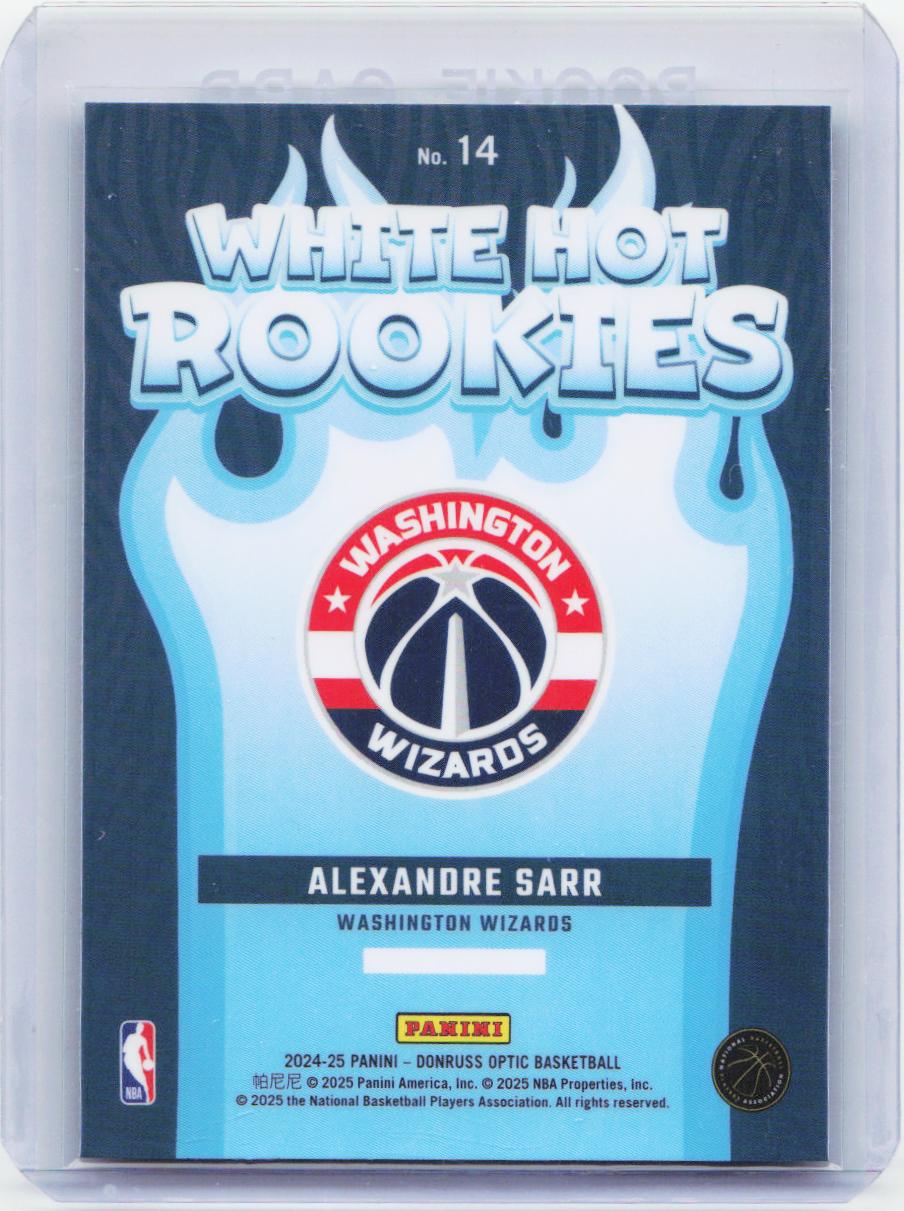 2024-25 Donruss Optic #14 Alexandre Sarr White Hot Rookies