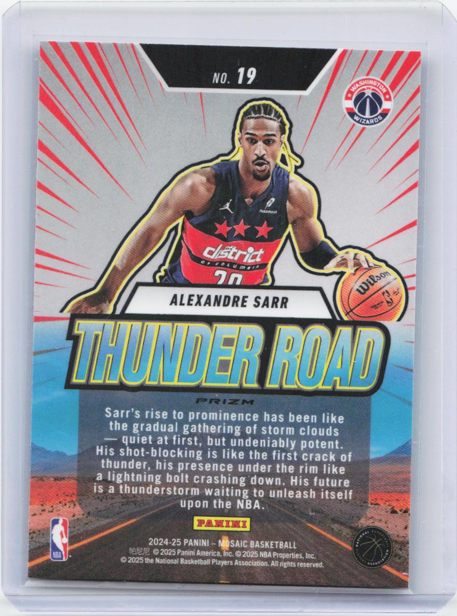 2024-25 Panini Mosaic #19 Alexandre Sarr Thunder Road Mosaic