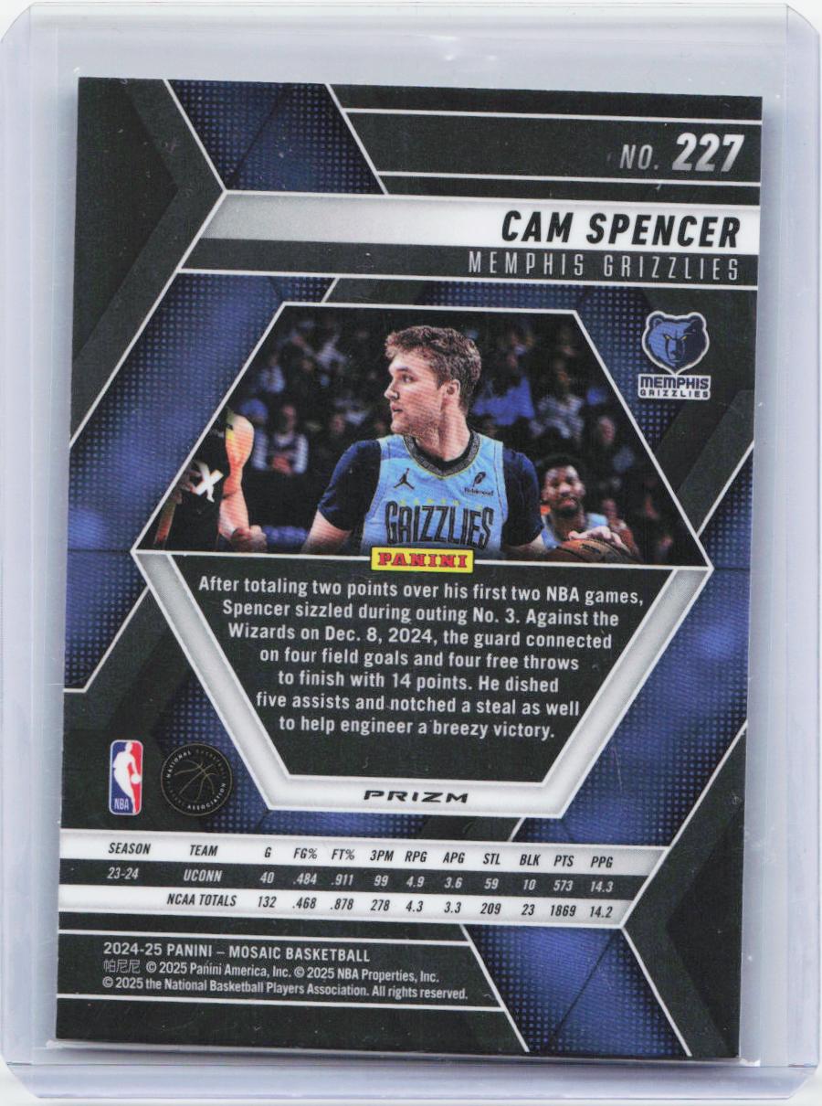 2024-25 Panini Mosaic #227 Cam Spencer Green Mosaic