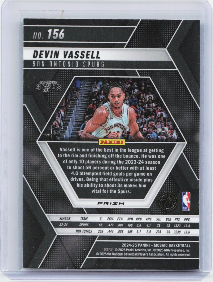 2024-25 Panini Mosaic #156 Devin Vassell Green Mosaic