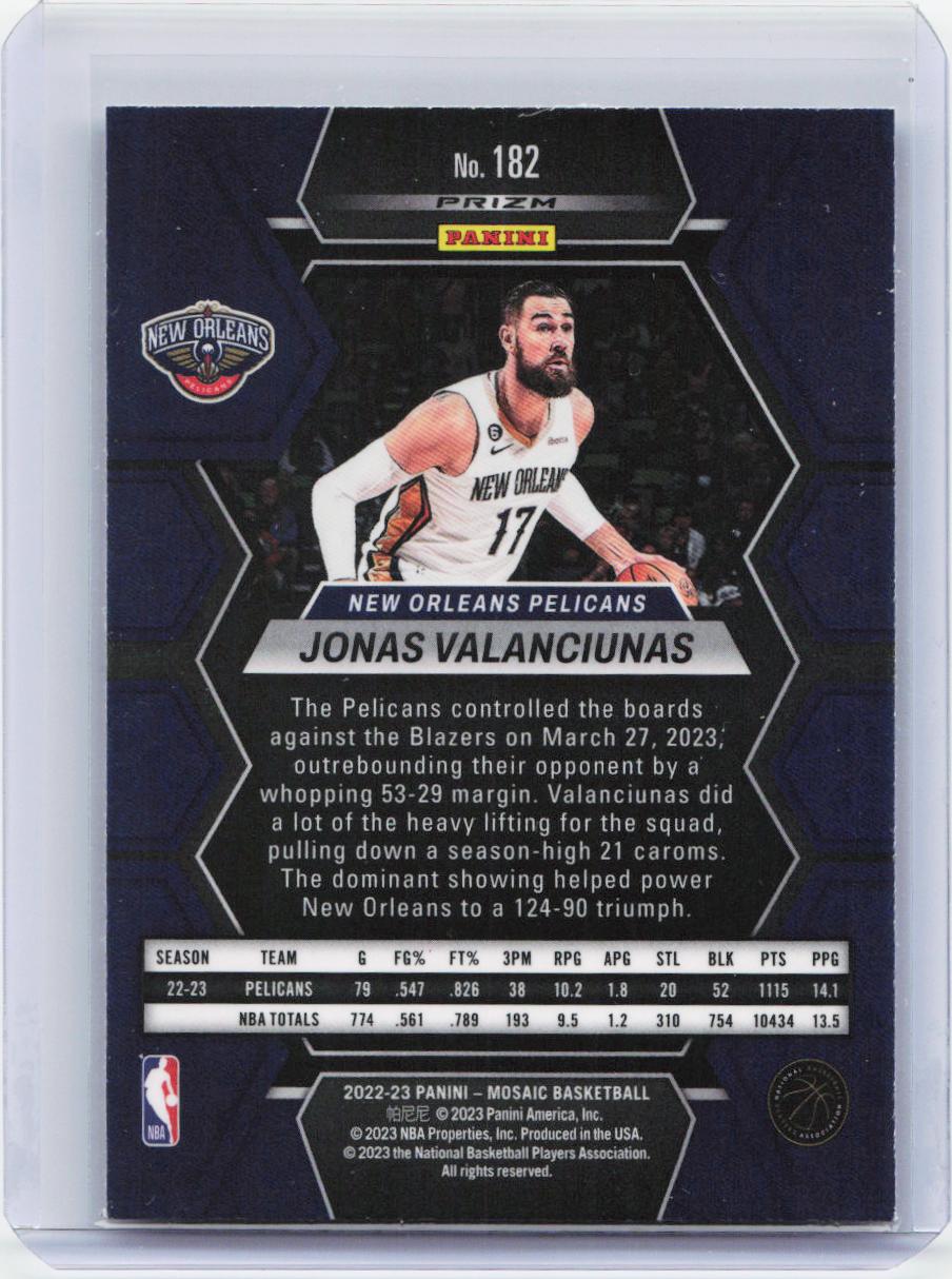 2022-23 Panini Mosaic #182 Jonas Valanciunas Mosaic