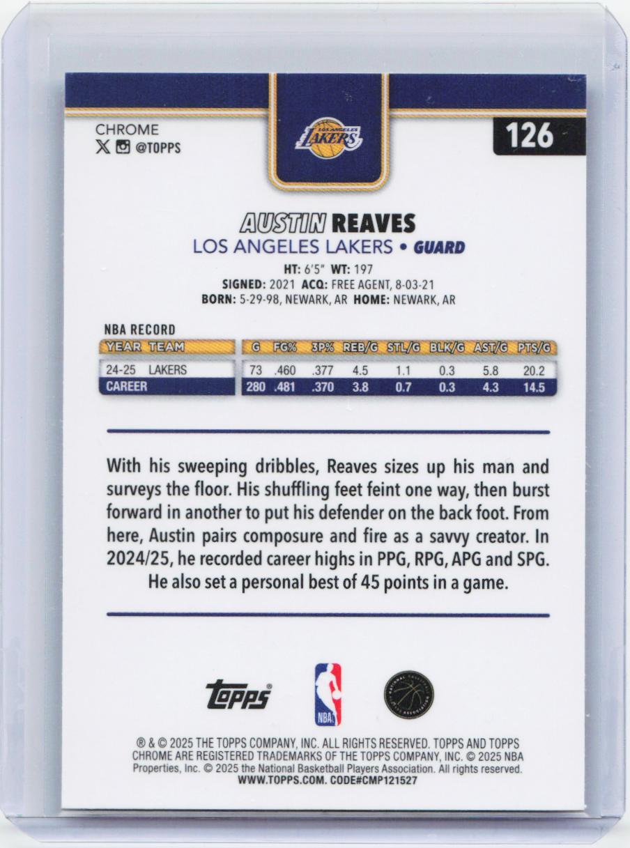 2025-26 Topps Chrome #126 Austin Reaves