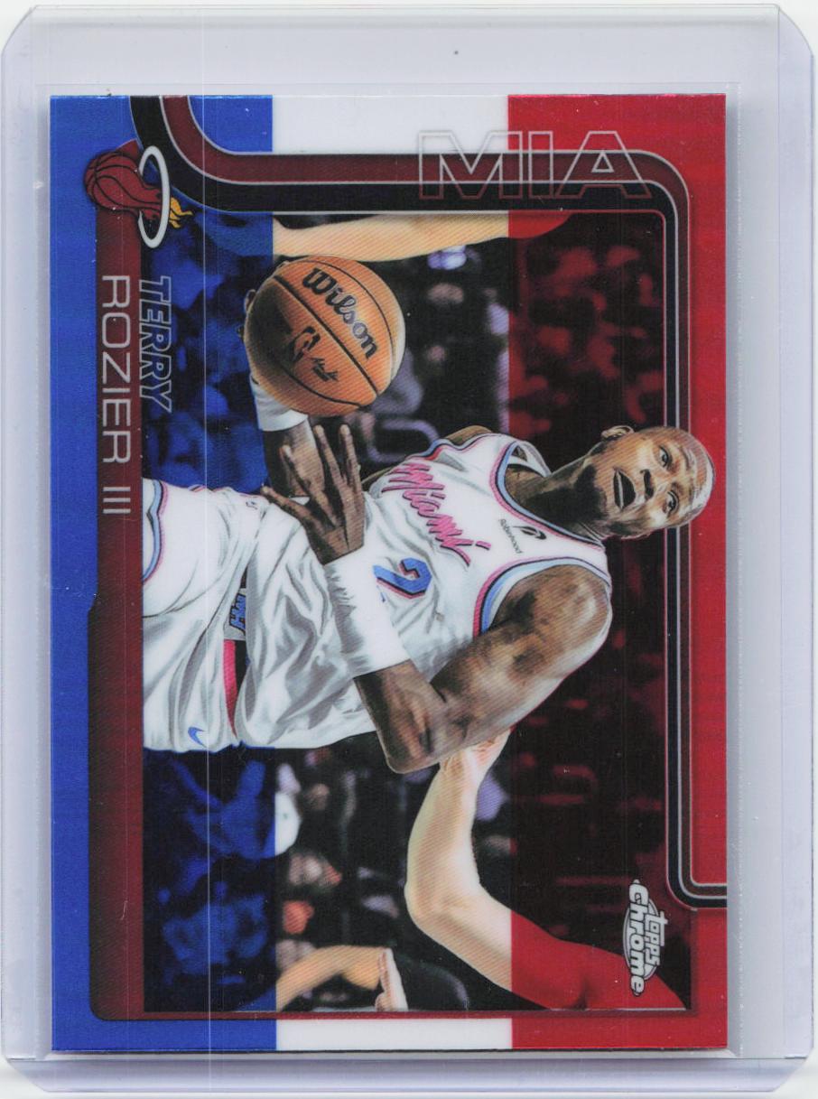 2025-26 Topps Chrome #112 Terry Rozier III Red White and Blue Refractor