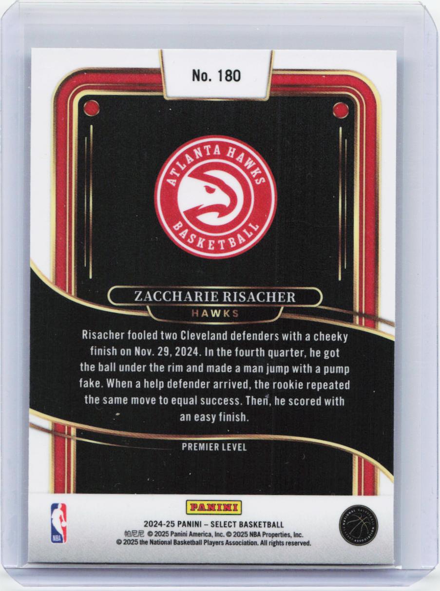 2024-25 Panini Select #180 Zaccharie Risacher Blue (Retail)