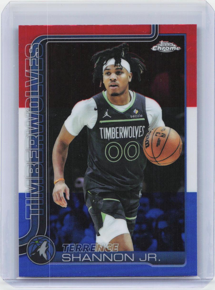 2025-26 Topps Chrome #198 Terrence Shannon Jr. Red White and Blue Refractor