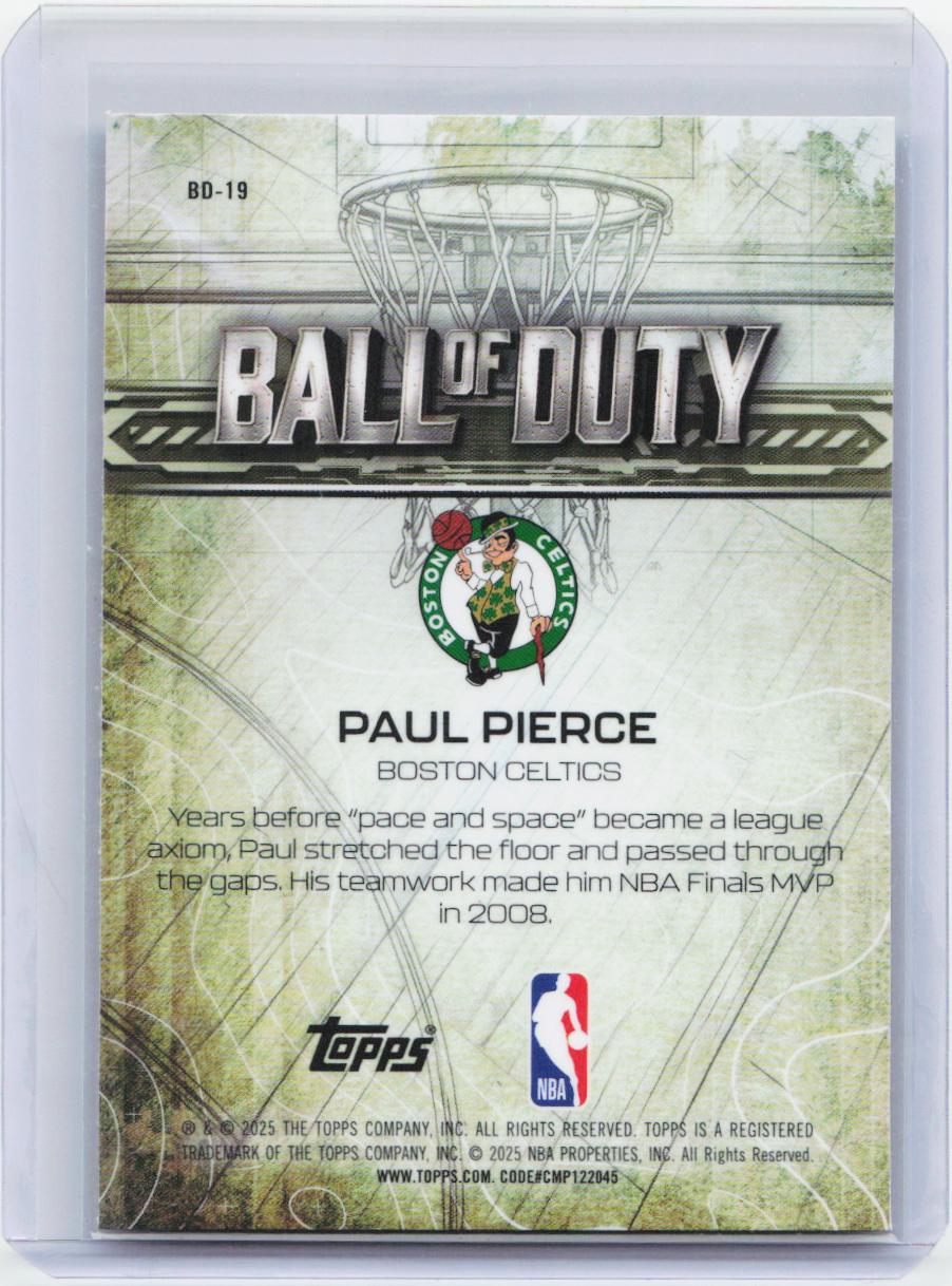 2025-26 Topps Chrome #BD-19 Paul Pierce Ball of Duty