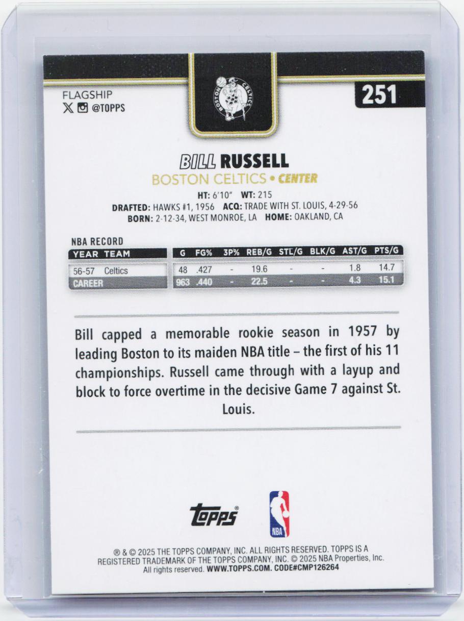 2025-26 Topps #251 Bill Russell Blackout