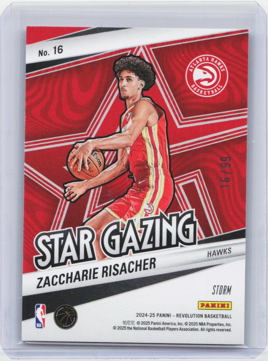 2024-25 Panini Revolution #16 Zaccharie Risacher Star Gazing Green Storm #/99