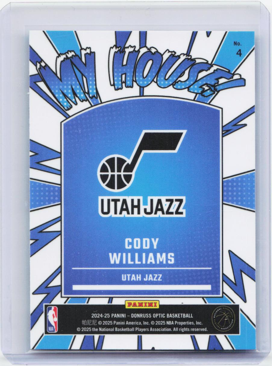 2024-25 Donruss Optic #4 Cody Williams My House Holo