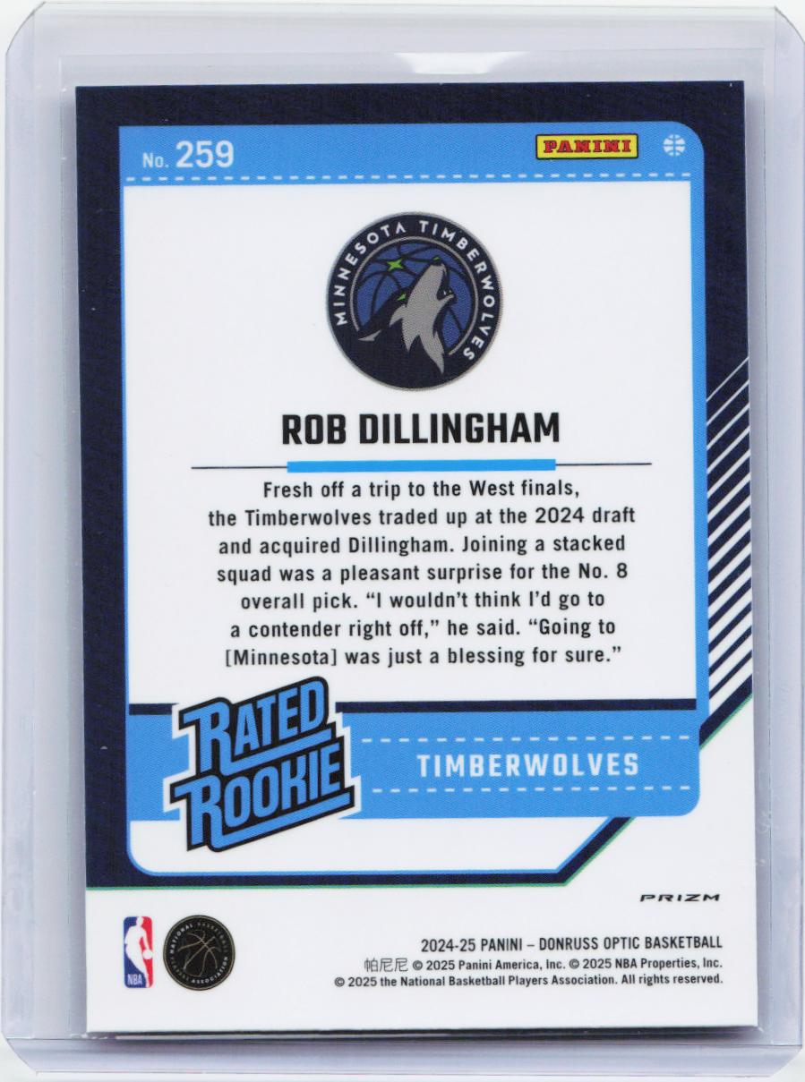 2024-25 Donruss Optic #259 Rob Dillingham Hyper Pink