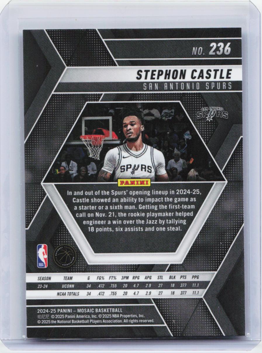 2024-25 Panini Mosaic #236 Stephon Castle