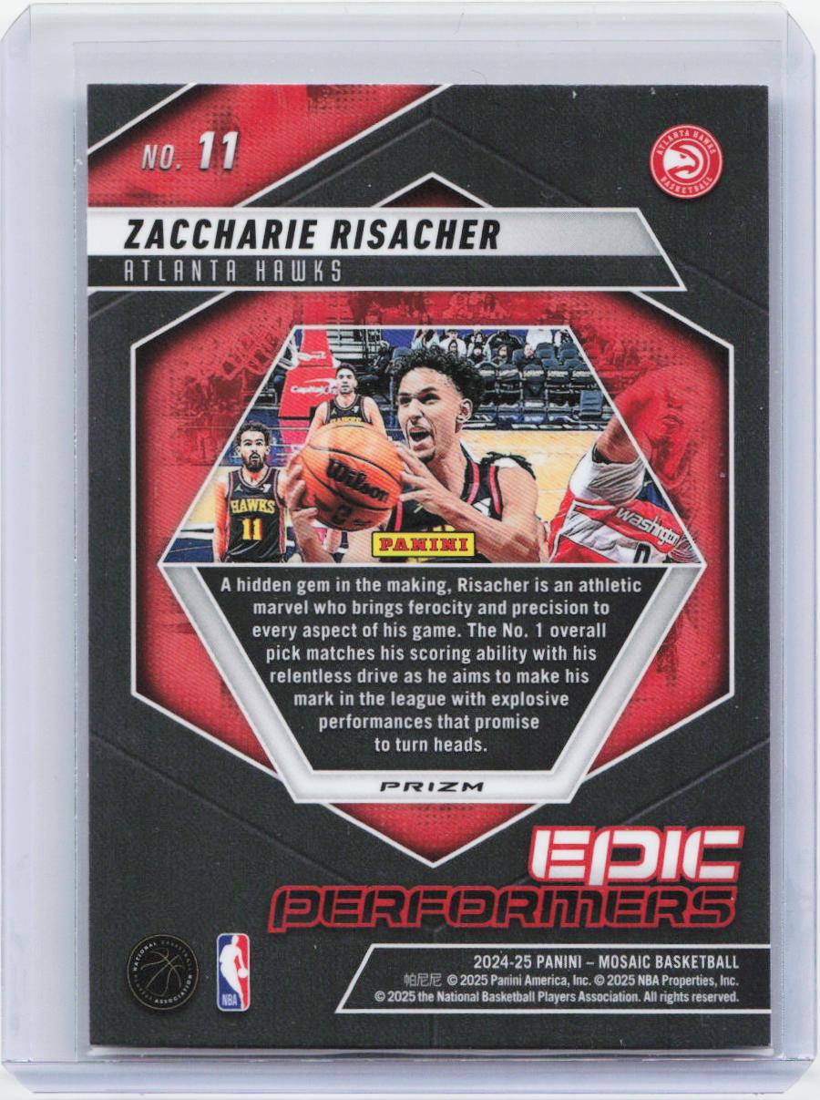 2024-25 Panini Mosaic #11 Zaccharie Risacher Epic Performers Mosaic
