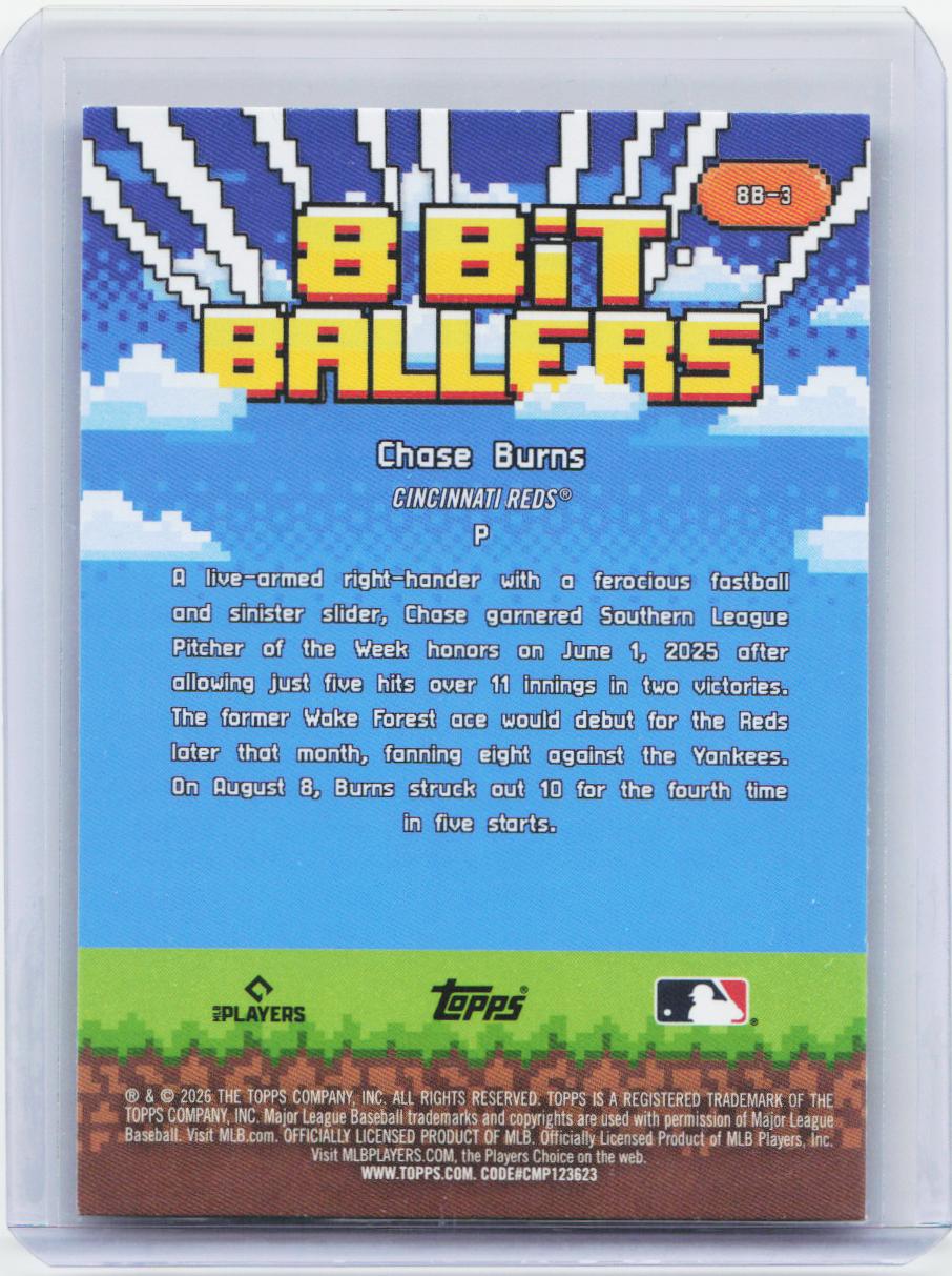 2026 Topps #8B-3 Chase Burns 8 Bit Ballers