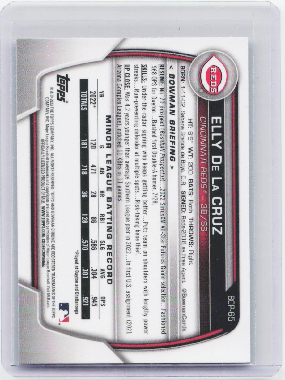 2023 Bowman #BCP-65 Elly De La Cruz Chrome Prospects