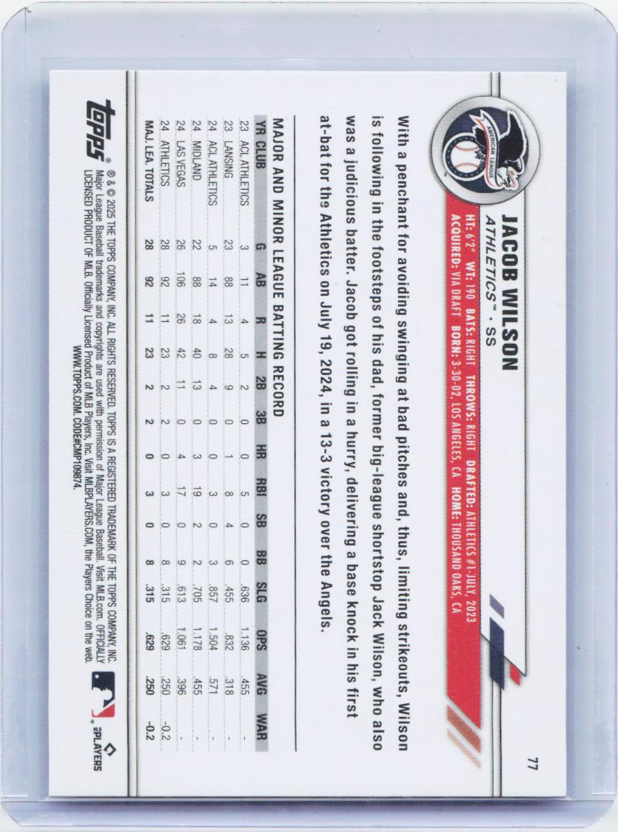 2025 Topps All-Star Game #77 Jacob Wilson