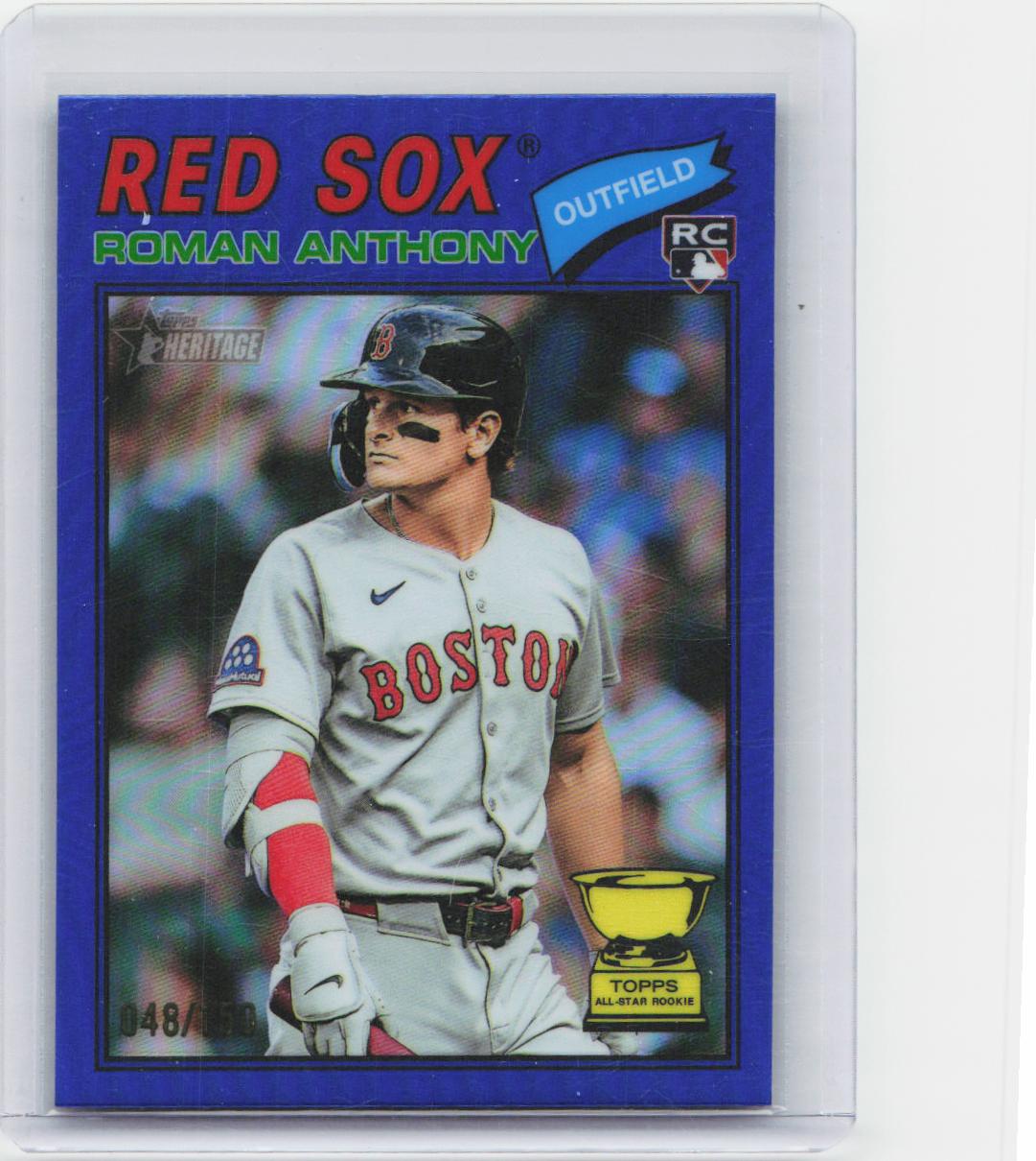 2026 Topps Heritage #86 Roman Anthony Chrome Blue Refractors #/150