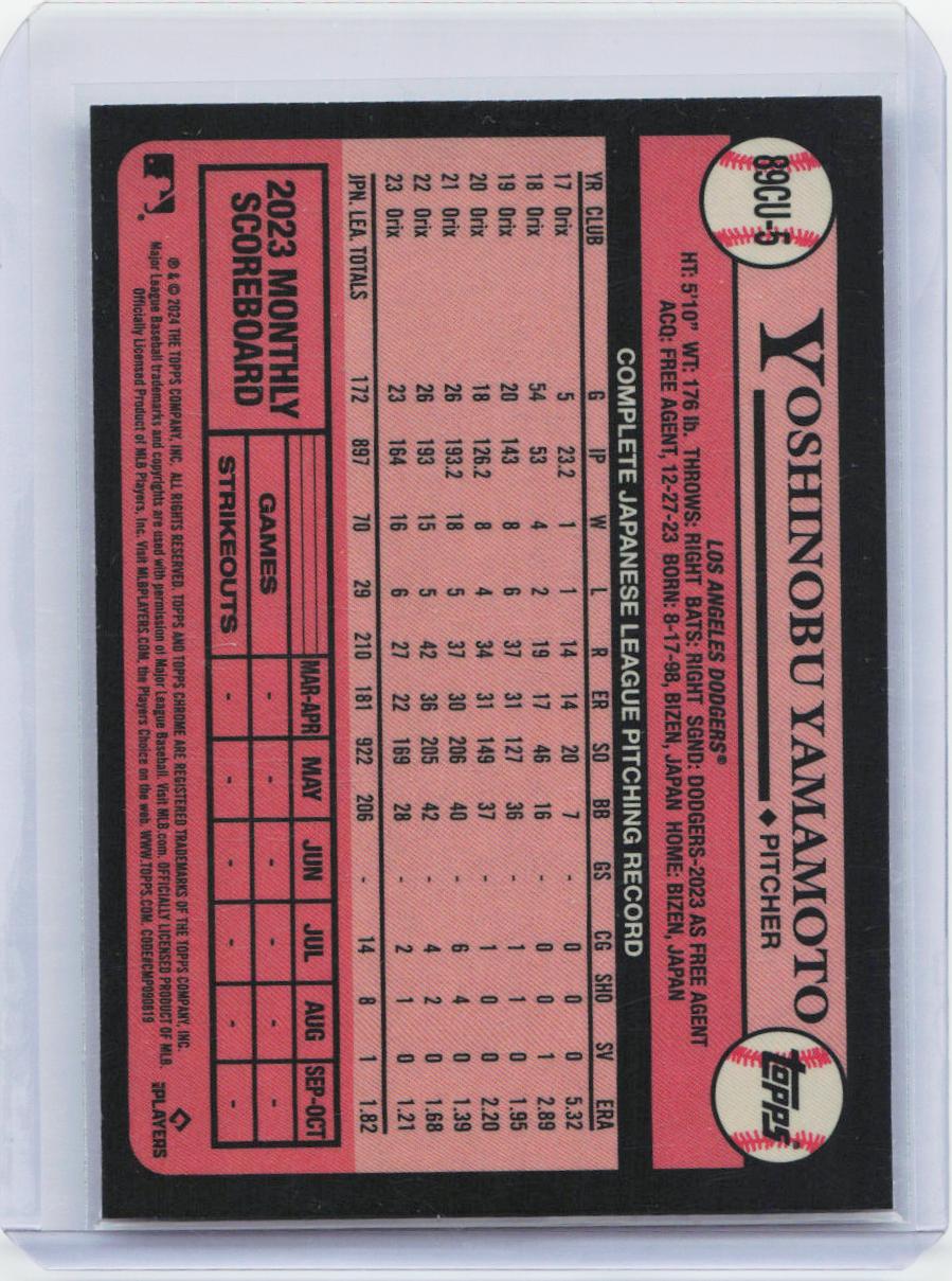 2024 Topps Chrome Update #89CU-5 Yoshinobu Yamamoto 1989 35th Anniversary