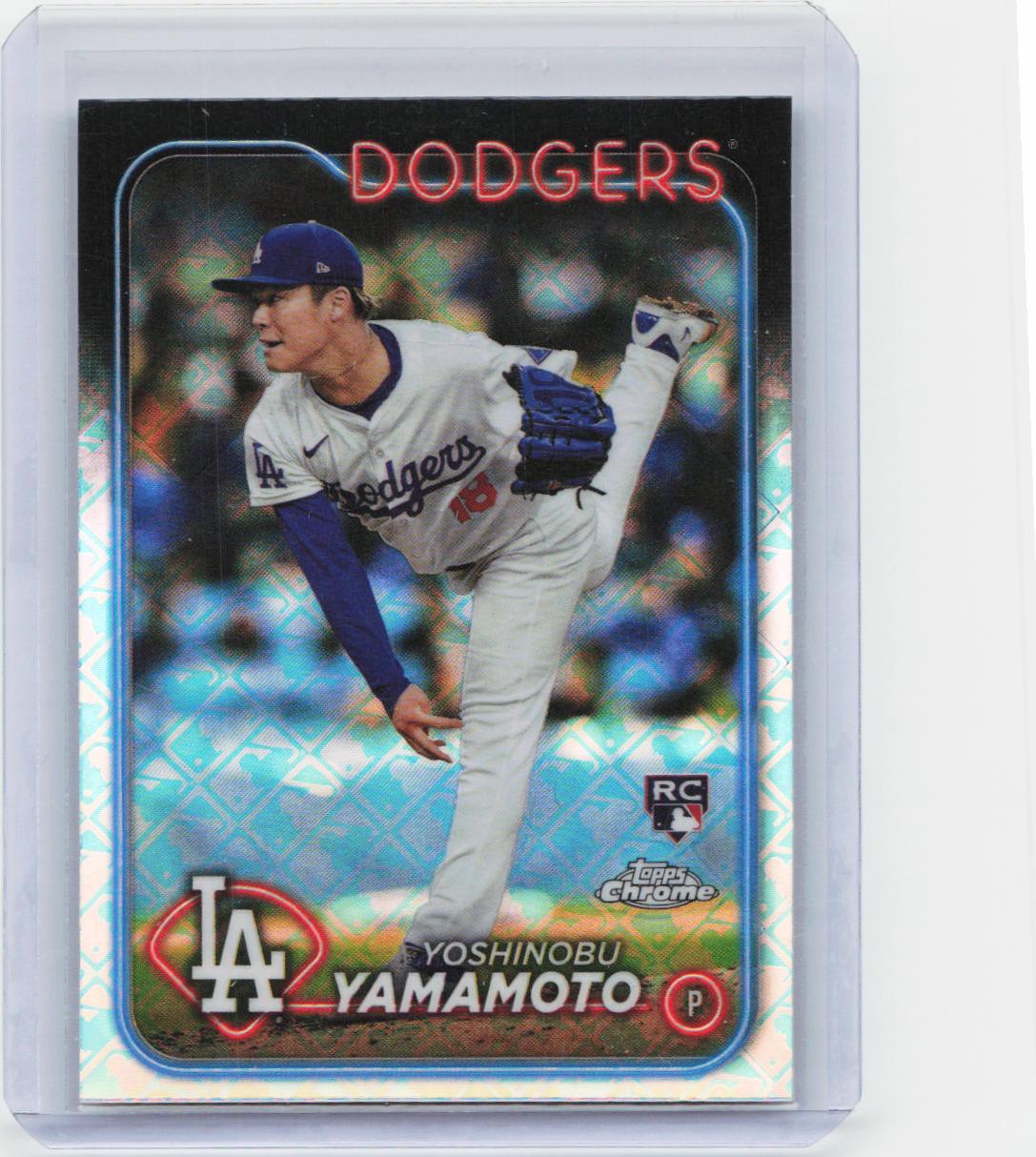 2024 Topps Chrome #18 Yoshinobu Yamamoto MLB Logo Refractors