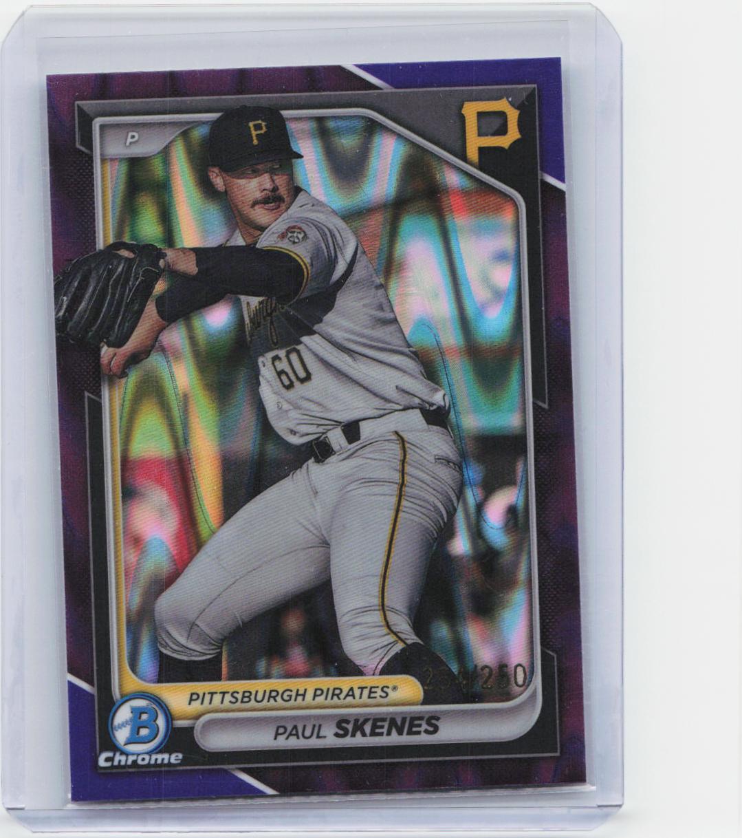2024 Bowman #BCP-125 Paul Skenes Chrome Prospects Purple RayWave #/250