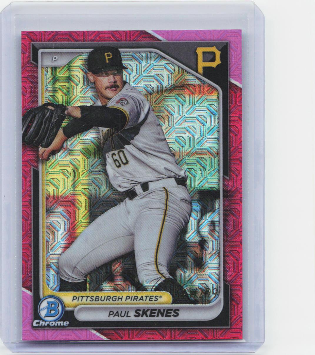 2024 Bowman #BCP-125 Paul Skenes Chrome Prospects Mojo Fuchsia Refractors #/299