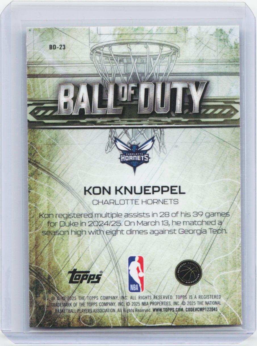 2025-26 Topps Chrome #BD-23 Kon Knueppel Ball of Duty