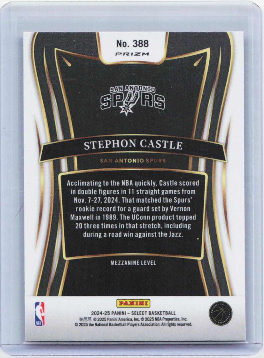 2024-25 Panini Select #388 Stephon Castle Silver Prizm