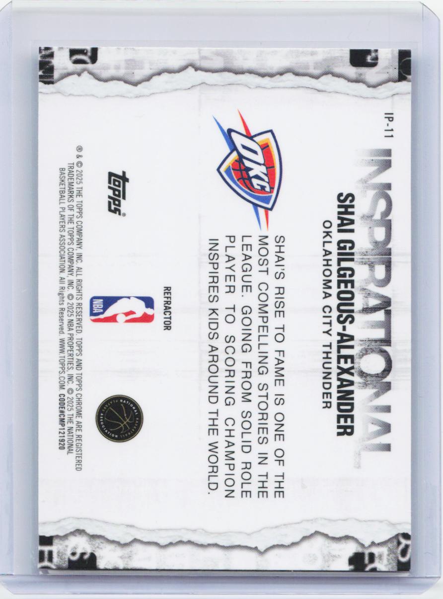 2025-26 Topps Chrome #IP-11 Shai Gilgeous-Alexander Inspirational Refractor