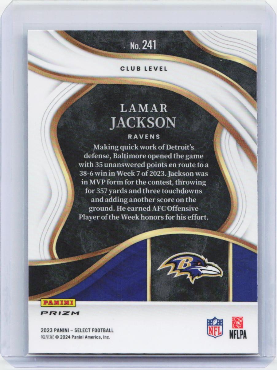 2023 Panini Select #241 Lamar Jackson Cosmic