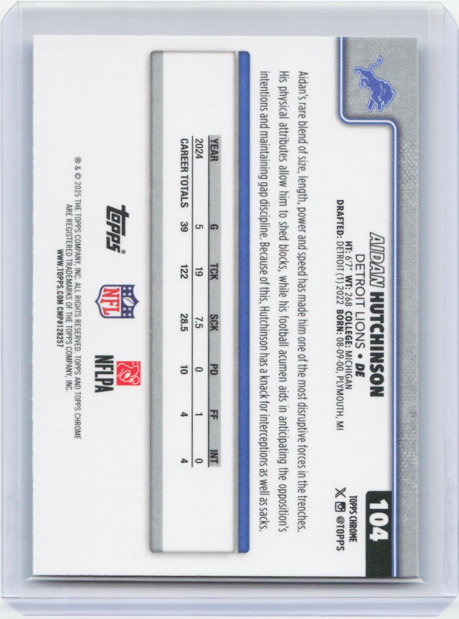 2025 Topps Chrome #104 Aidan Hutchinson