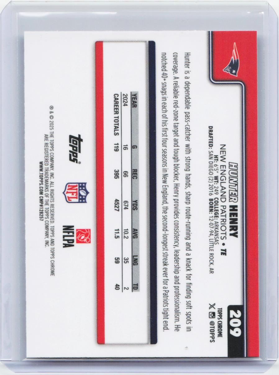 2025 Topps Chrome #209 Hunter Henry