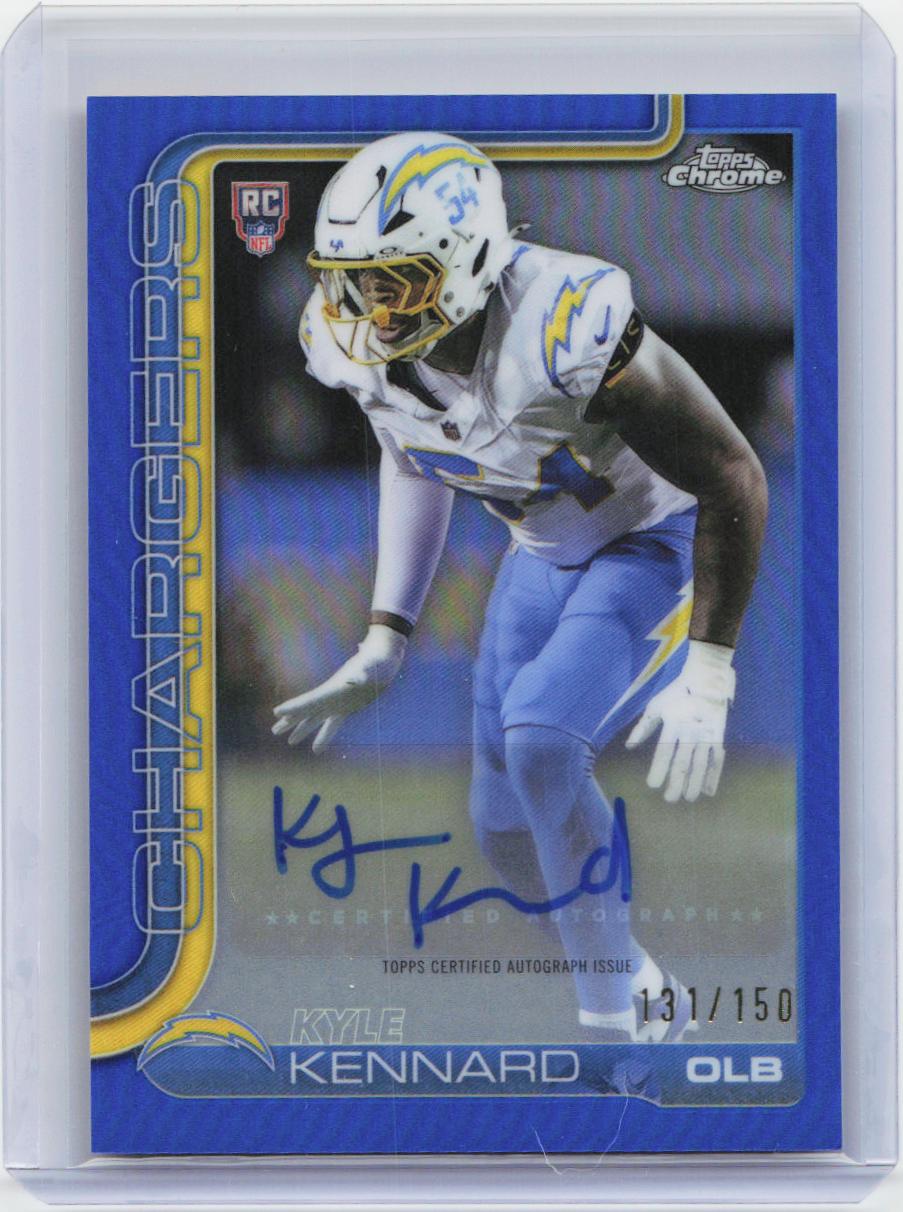2025 Topps Chrome #RRA-KK Kyle Kennard Chrome Rookie Autographs Blue