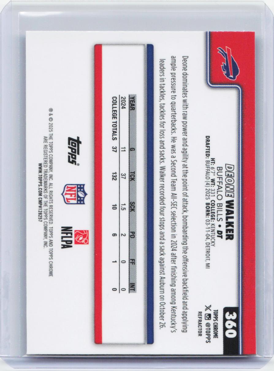 2025 Topps Chrome #360 Deone Walker Refractor