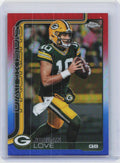 2025 Topps Chrome #109 Jordan Love Red White and Blue Refractor