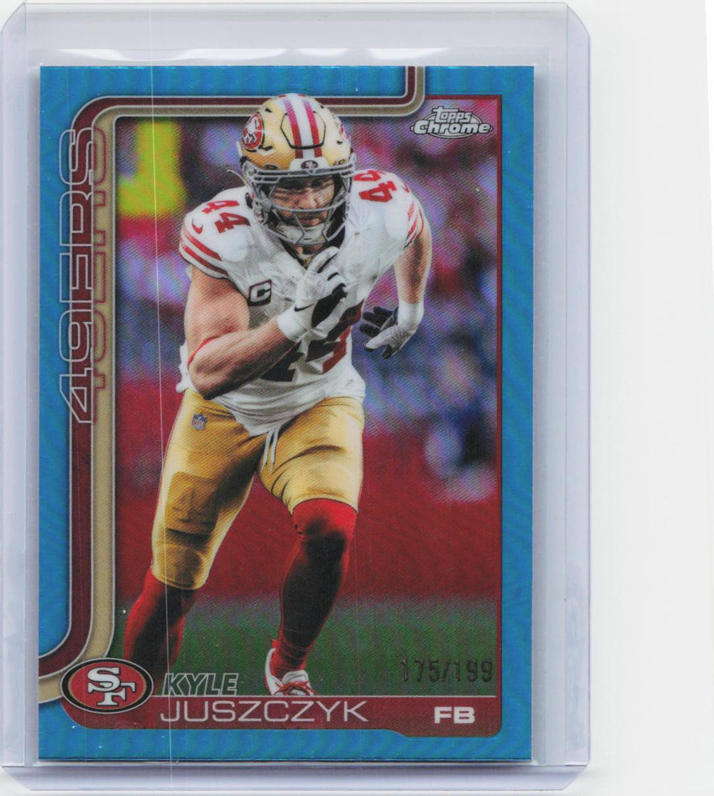 2025 Topps Chrome #270 Kyle Juszczyk Aqua Refractor #/199