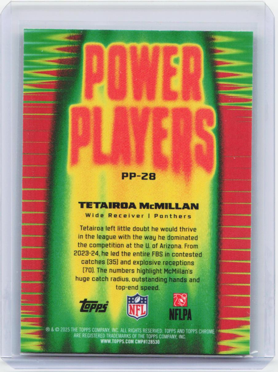 2025 Topps Chrome #PP-28 Tetairoa McMillan Power Players