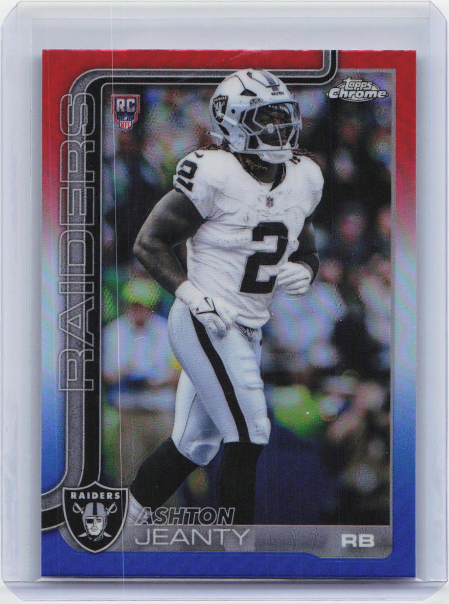 2025 Topps Chrome #322 Ashton Jeanty Red White and Blue Refractor